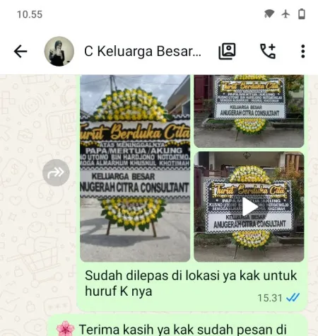 Pengiriman Papan Bunga Duka Kecapi Harjamukti